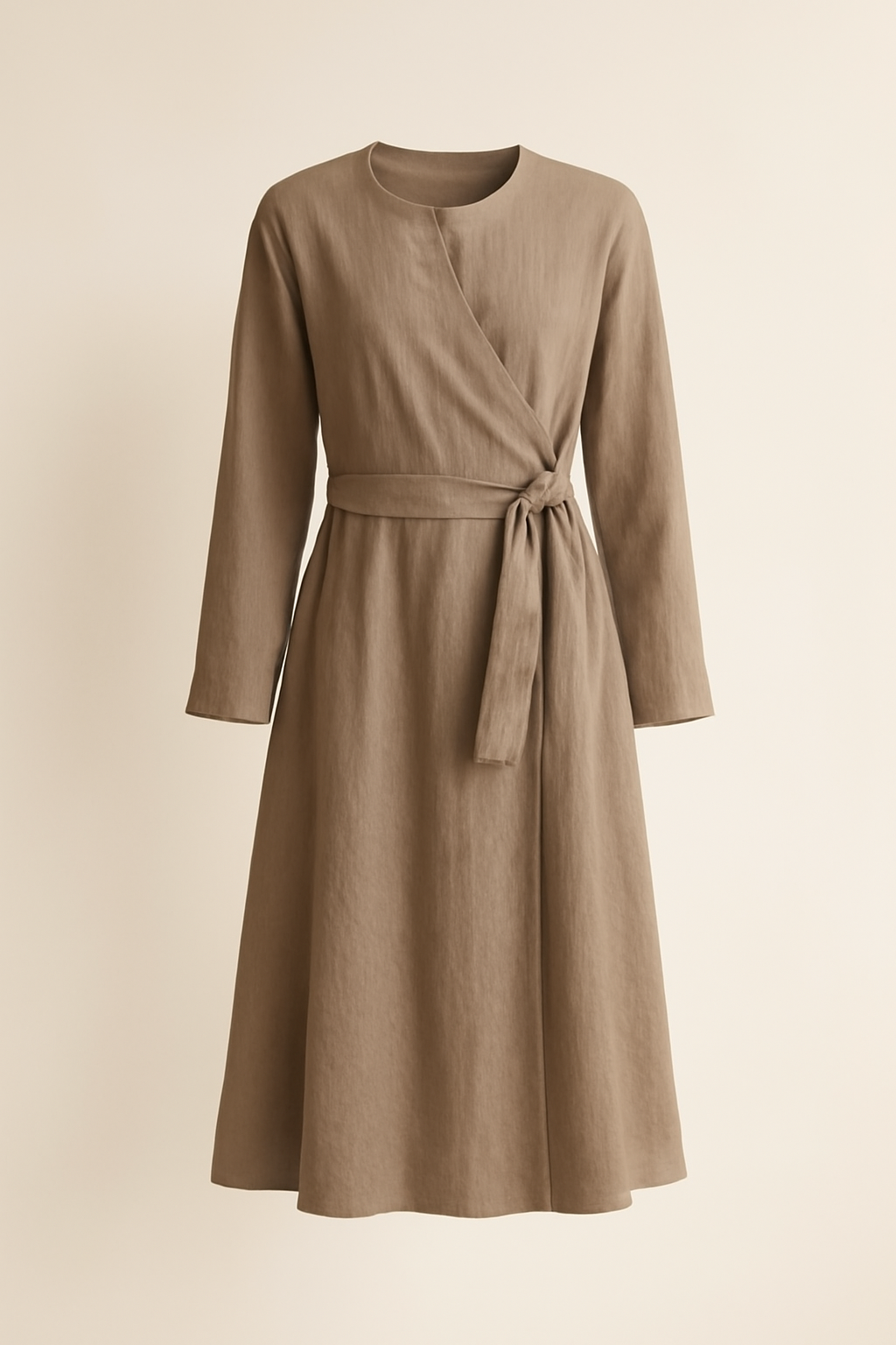 Cascais Round-Neck Organic Wrap Dress