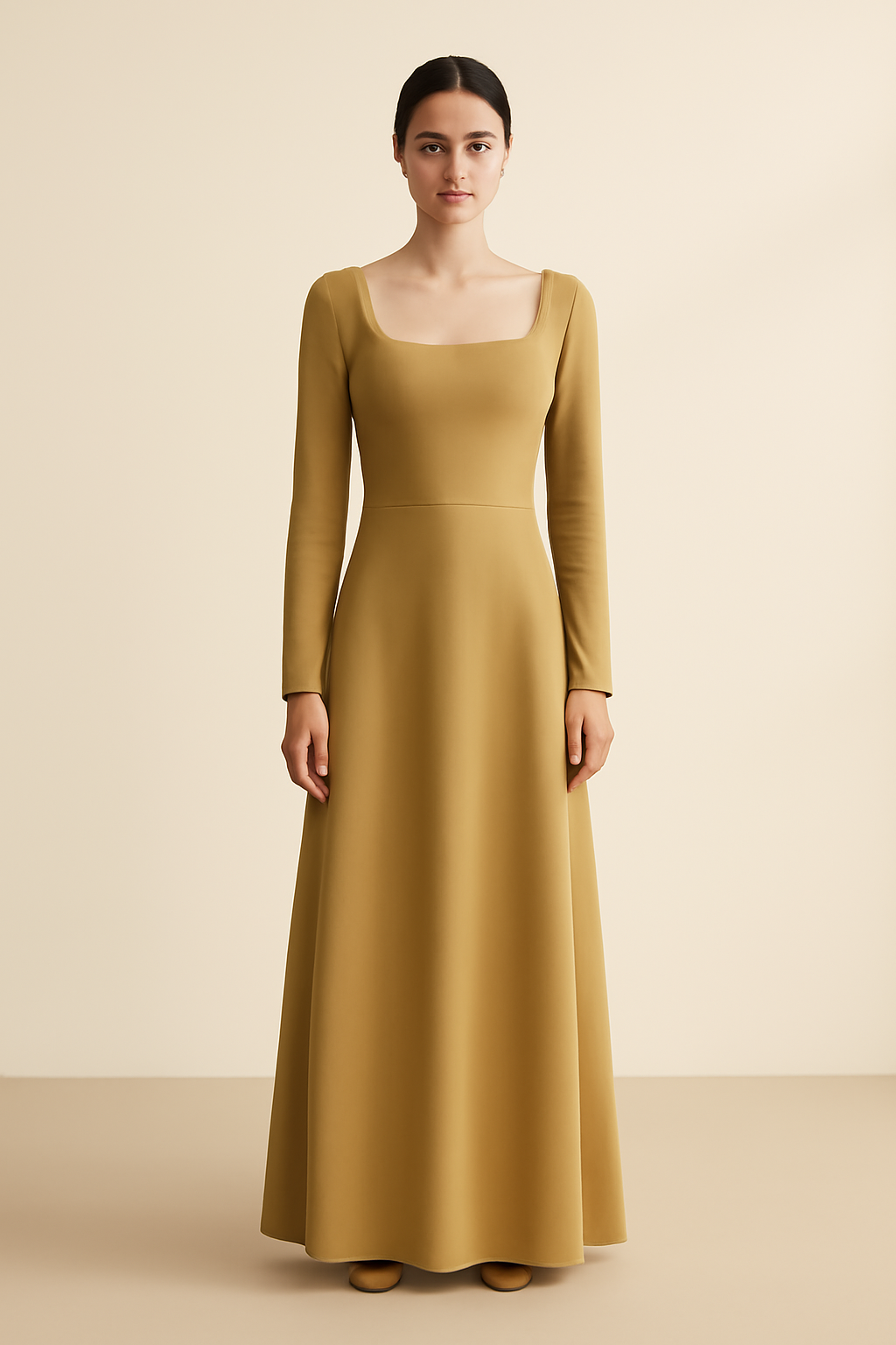 Cascais Square-Neck Viscose Maxi Dress