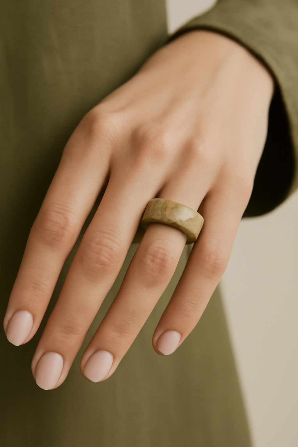 Cascais Textured Stone Ring