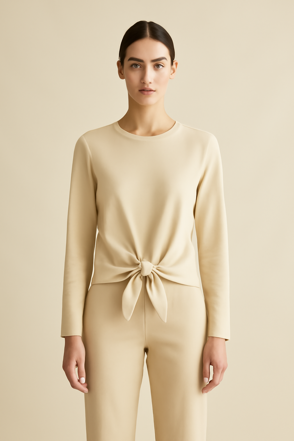 Cascais Tie-Front Linen Classic Blouse