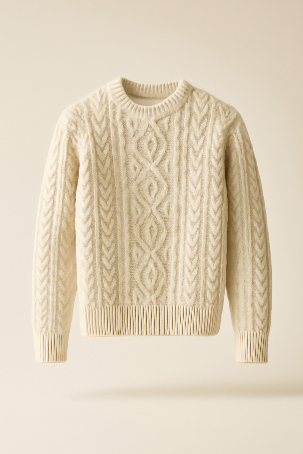 Coastal Chunky Wool Cable-Knit Sweater