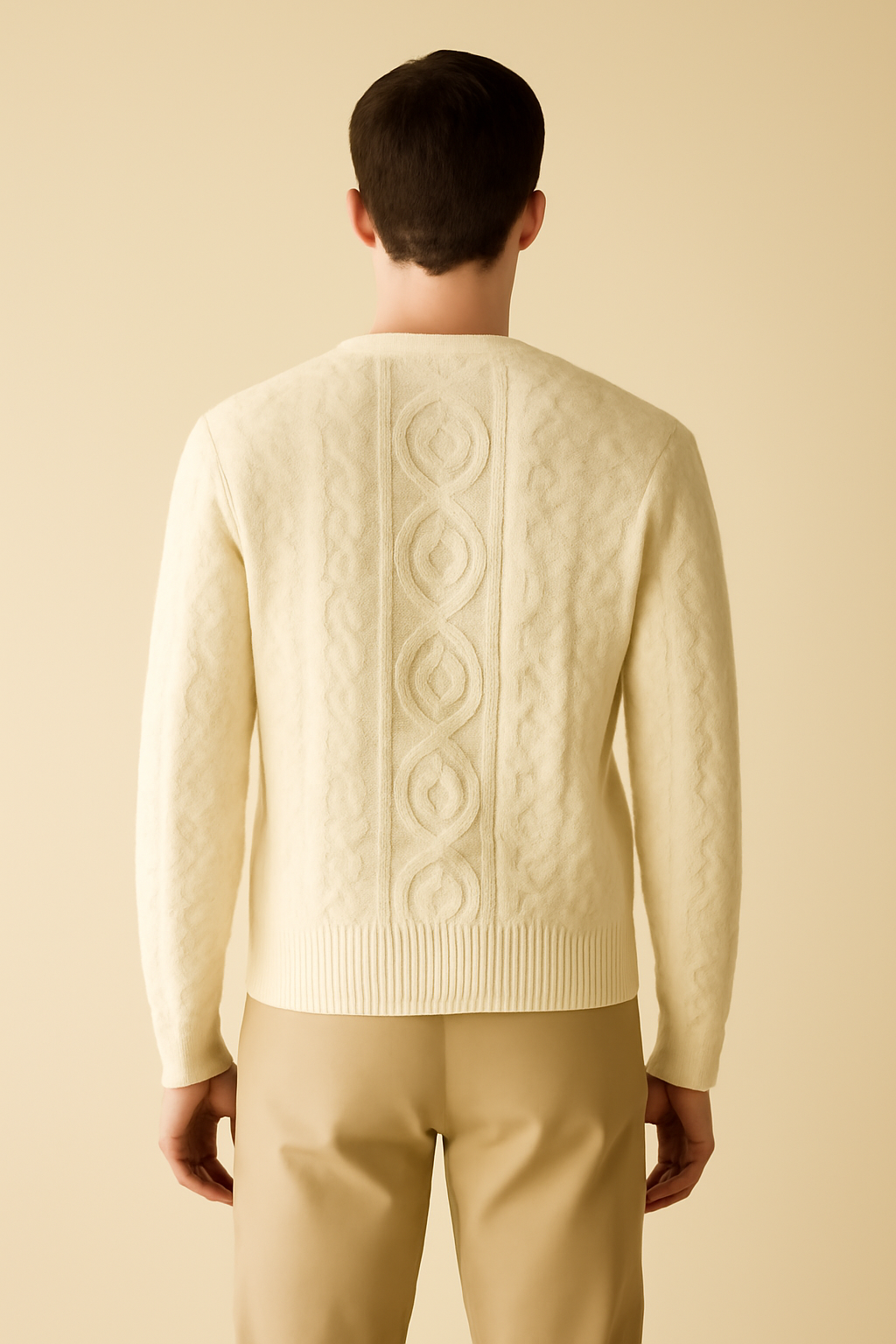 Coastal Chunky Wool Cable-Knit Sweater