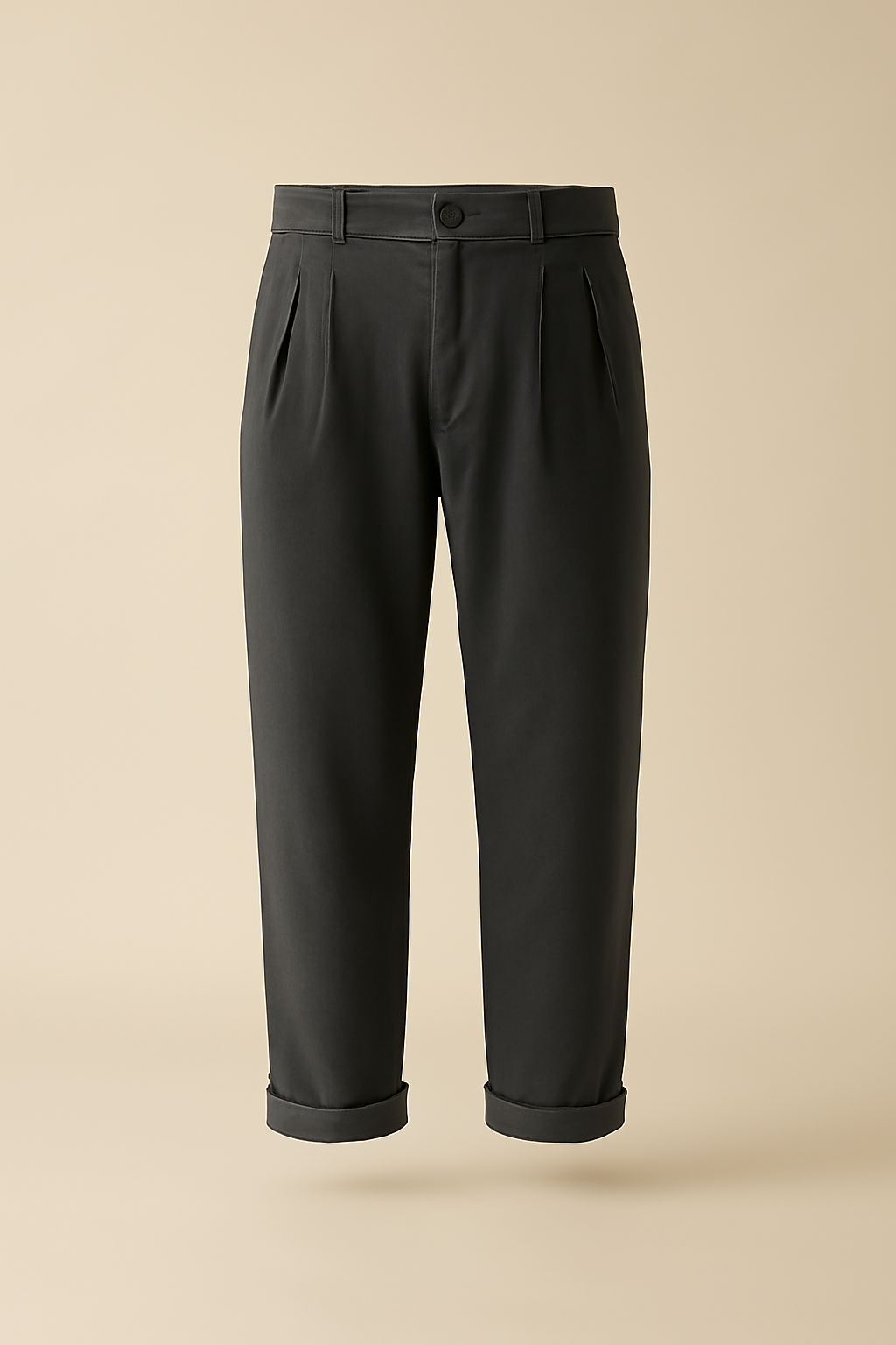 Coastal Cropped Organic Pleated Trousers