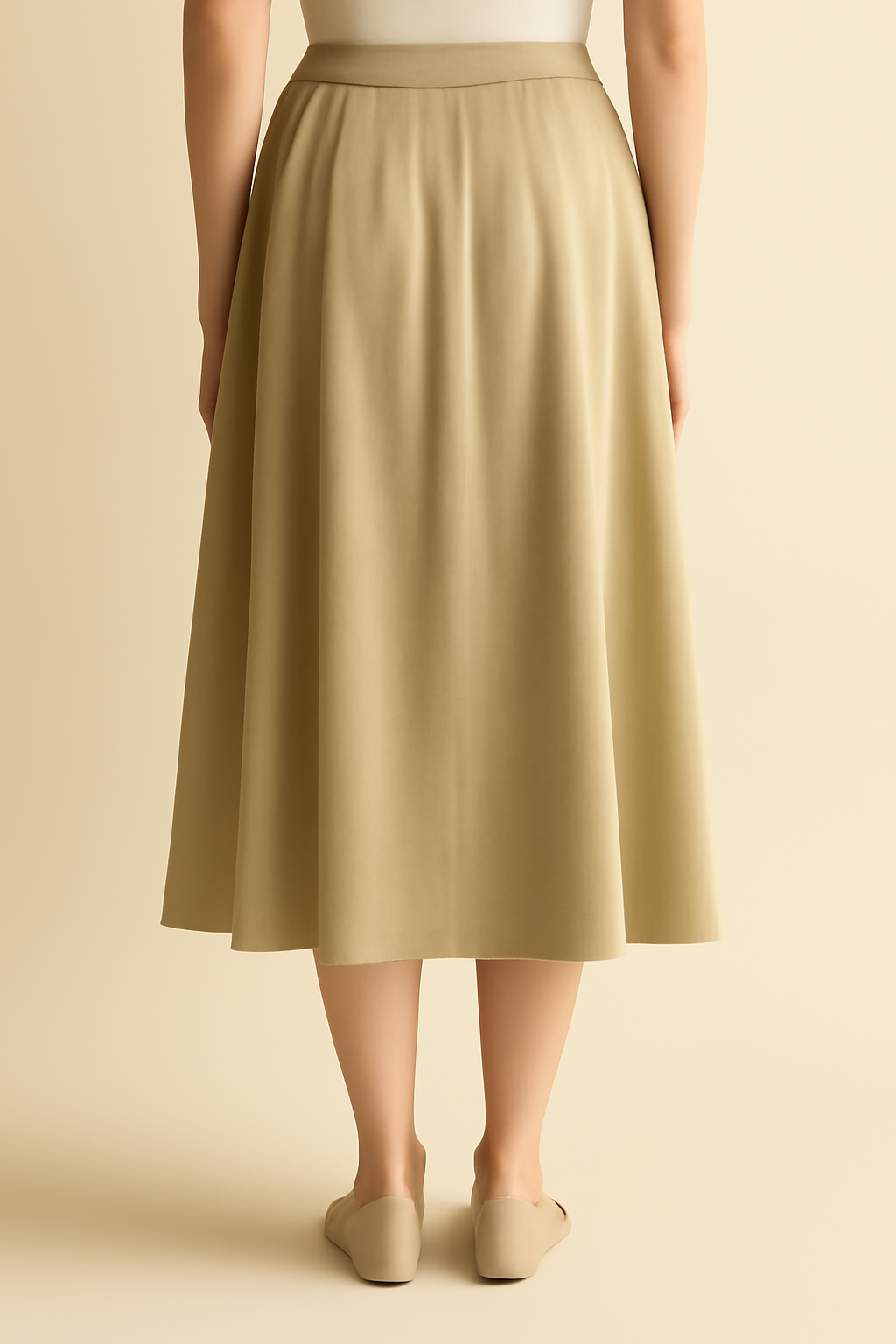 Coastal High-Waisted Linen Pleated Skirt