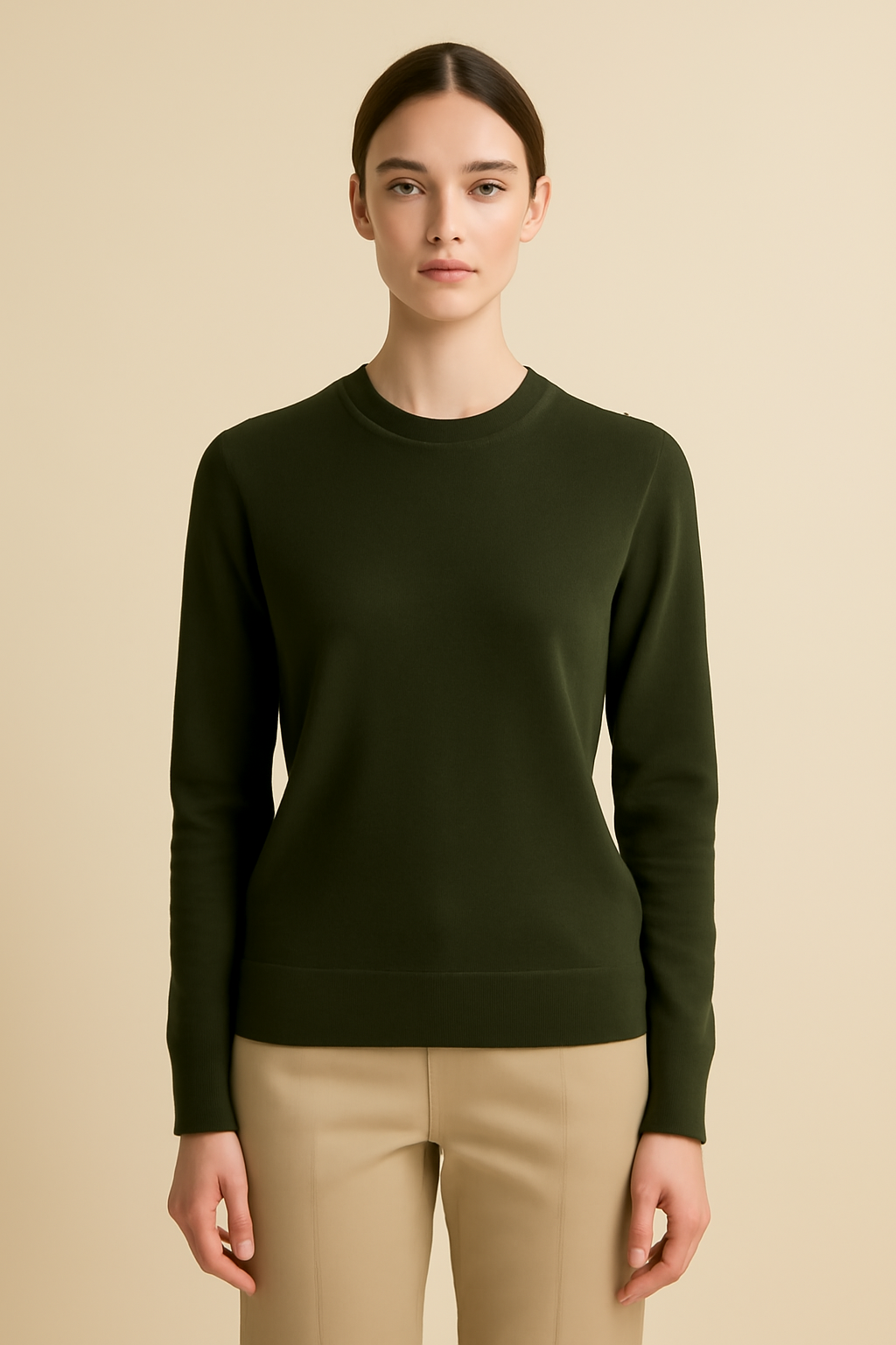 Coastal Ribbed Merino Crewneck Sweater