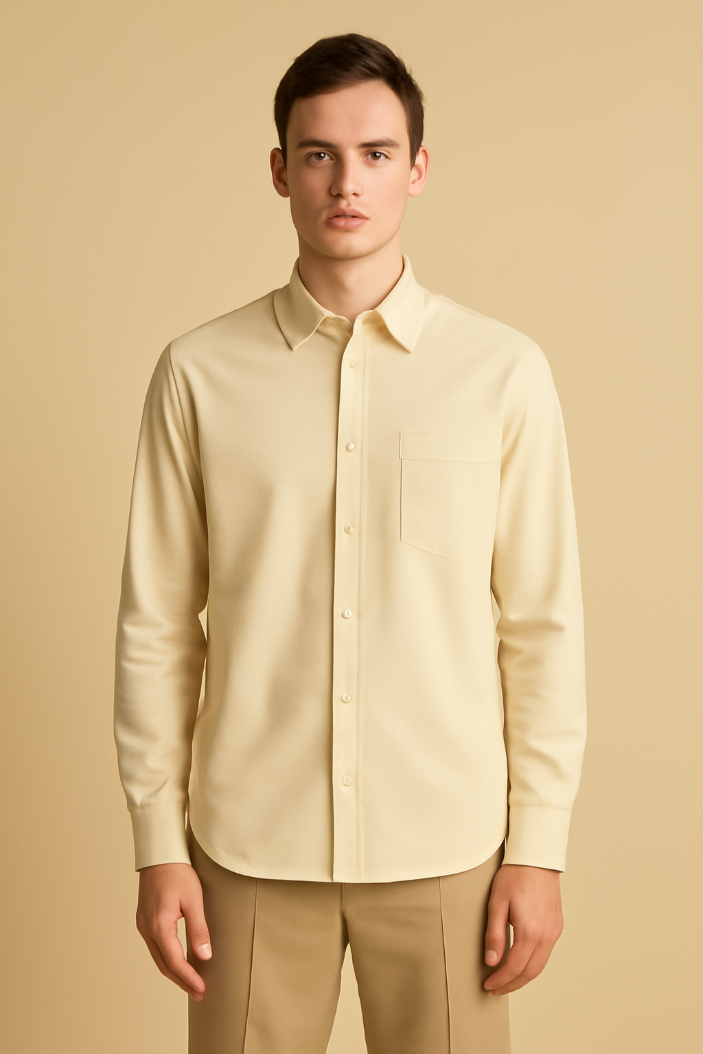 Comporta Band-Collar Cotton Classic Shirt