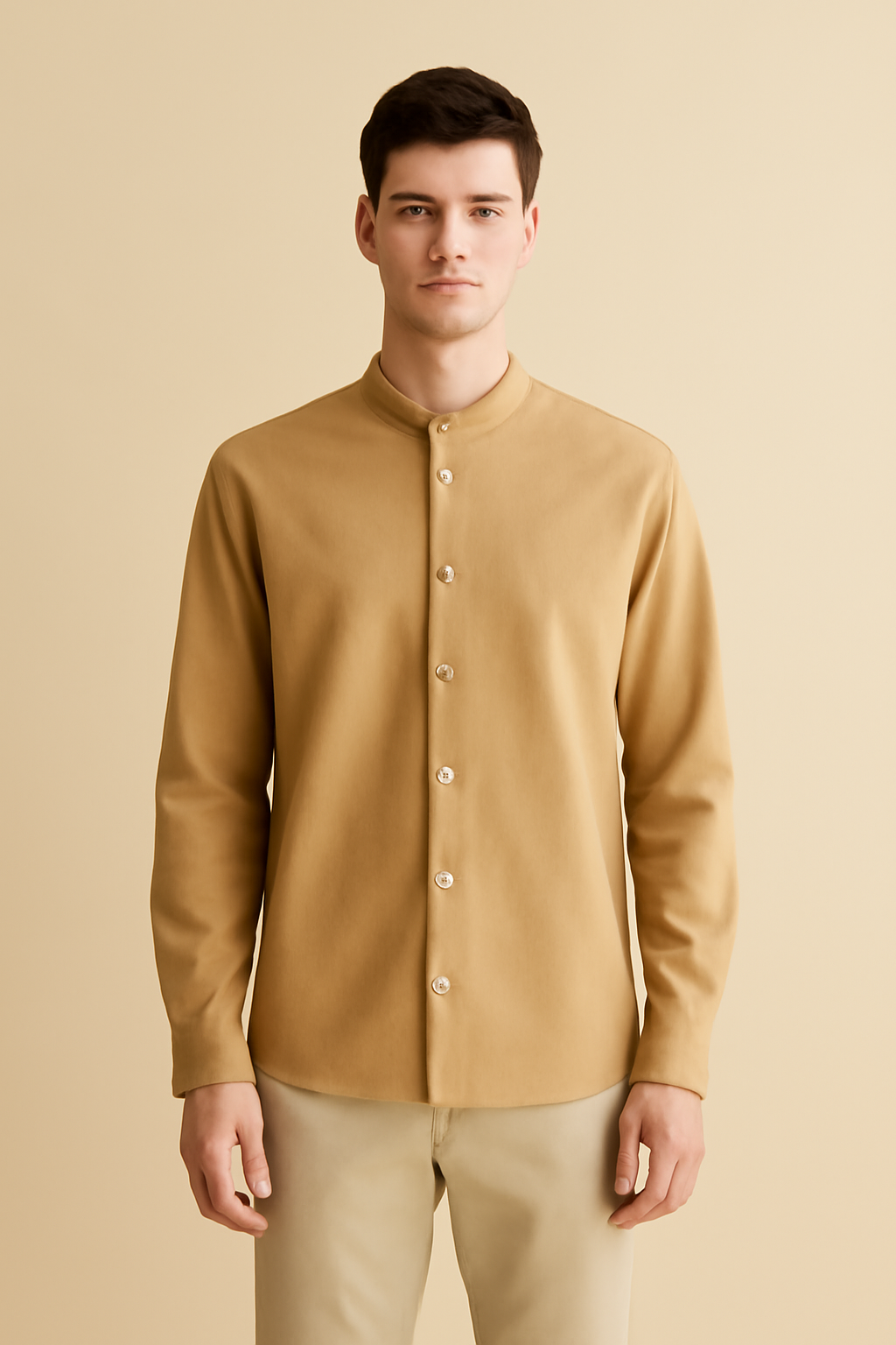 Comporta Band-Collar Linen Classic Shirt