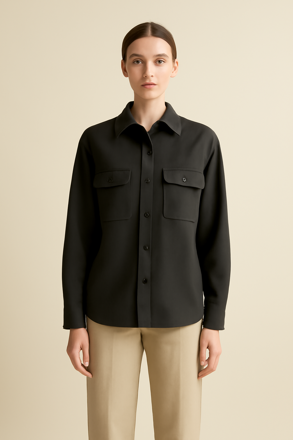 Comporta Band-Collar Organic Utility Shirt