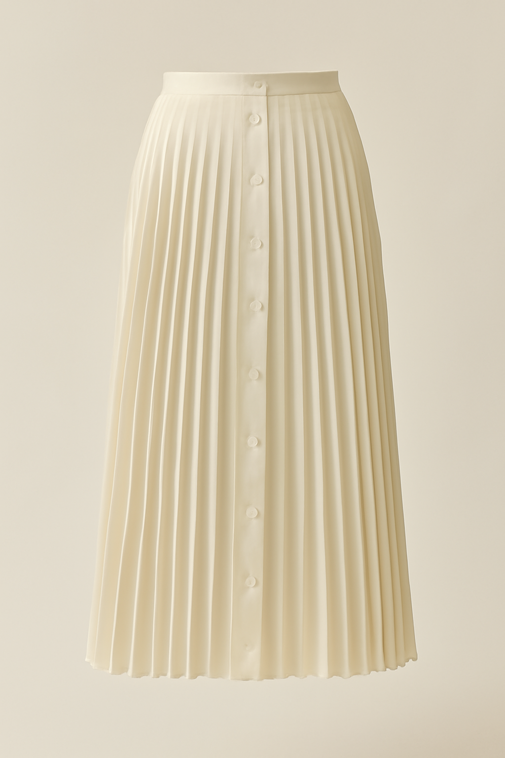 Comporta Button-Front Viscose Pleated Skirt