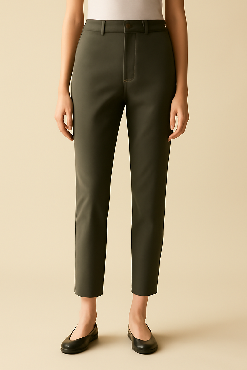 Comporta Cropped Organic Tapered Trousers