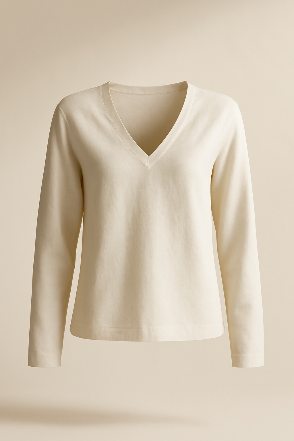Comporta Long-Sleeve Organic V-Neck Blouse