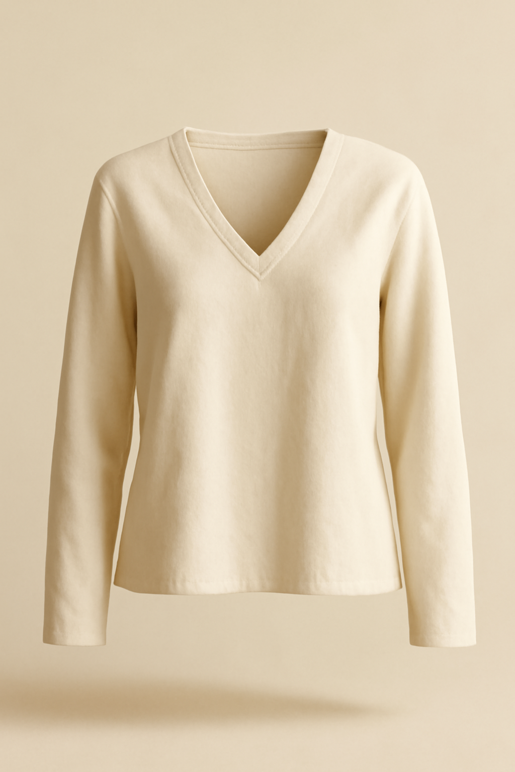Comporta Long-Sleeve Organic V-Neck Blouse