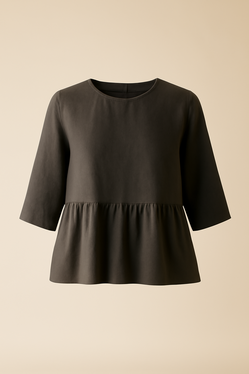 Comporta Puff-Sleeve Linen Flounce Blouse