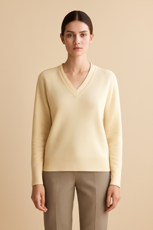 Comporta Ribbed Merino V-Neck Sweater