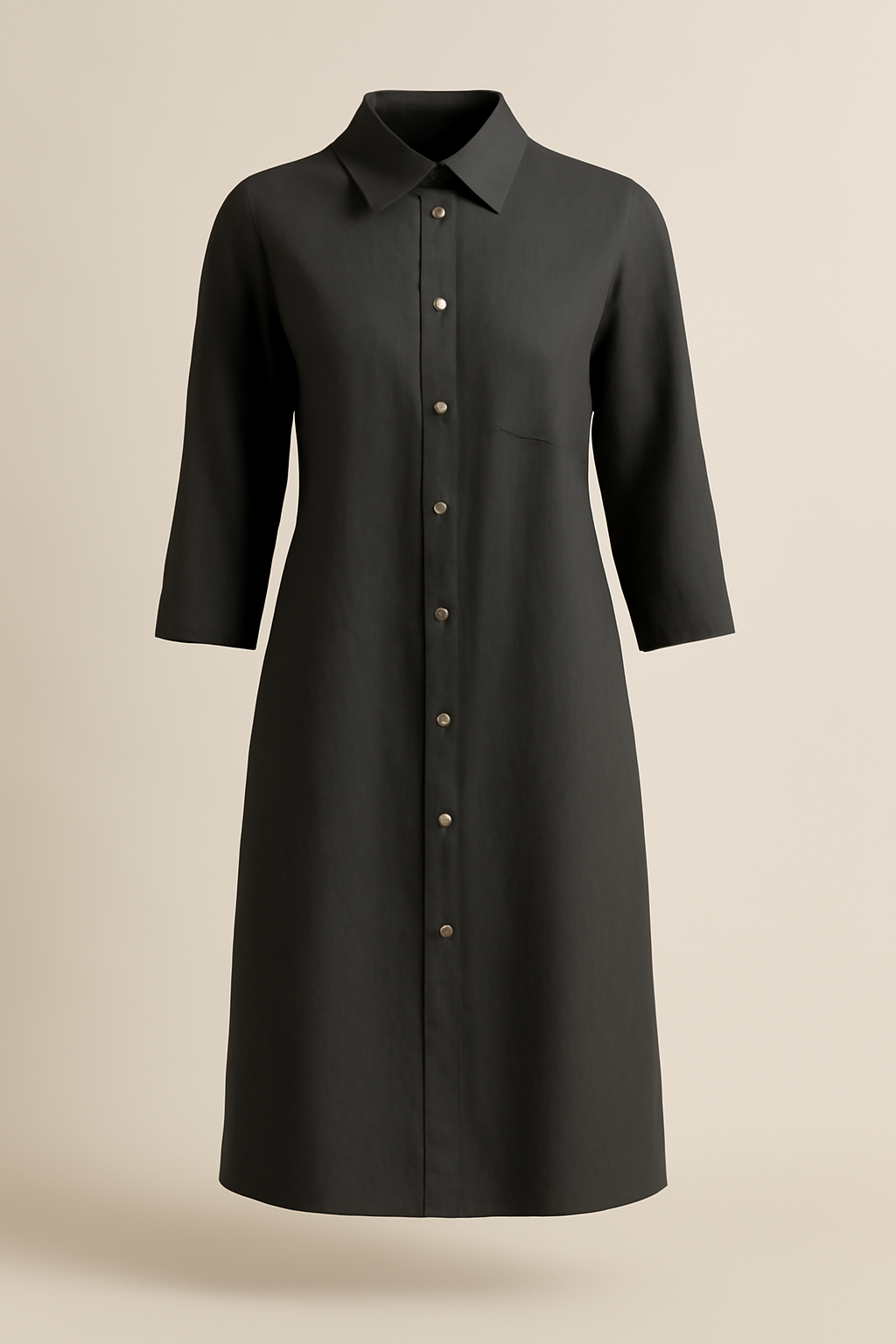 Comporta Round-Neck Linen Shirt Dress