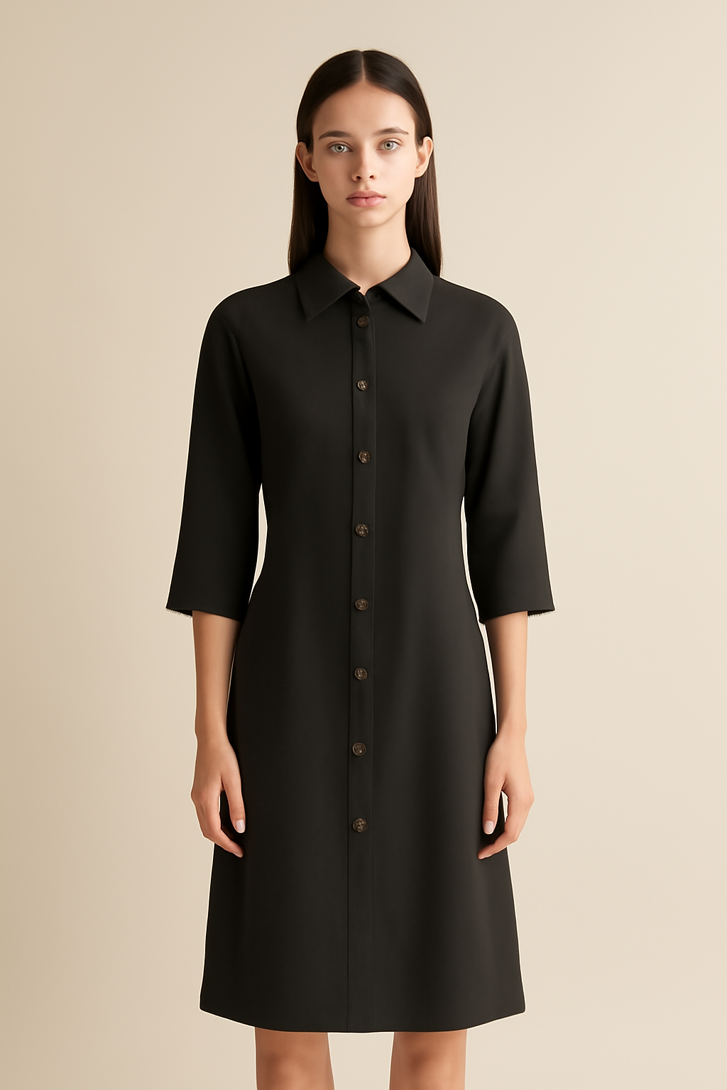 Comporta Round-Neck Linen Shirt Dress