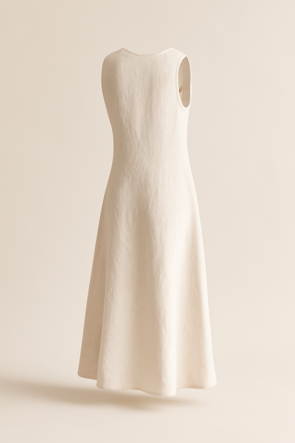 Comporta Round-Neck Linen Slip Dress