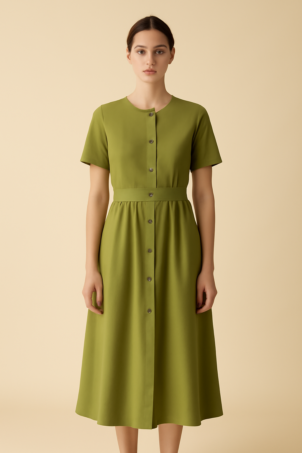 Comporta V-Neck Tencel Midi Dress