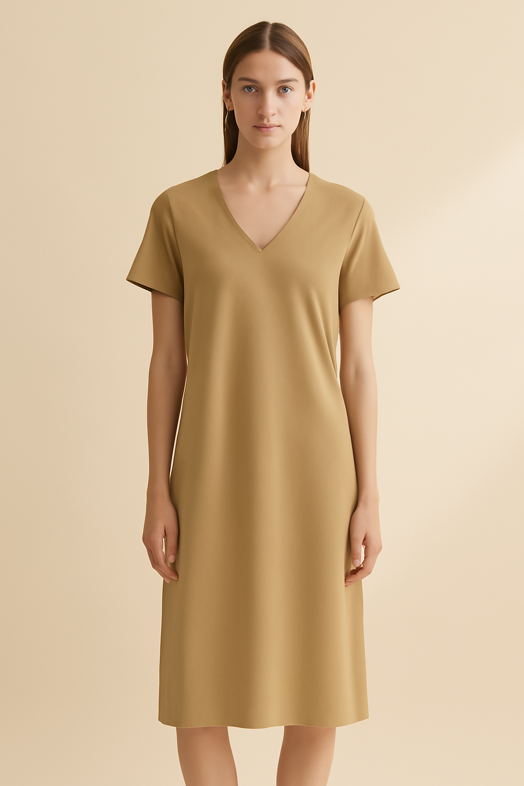 Comporta V-Neck Tencel Midi Dress