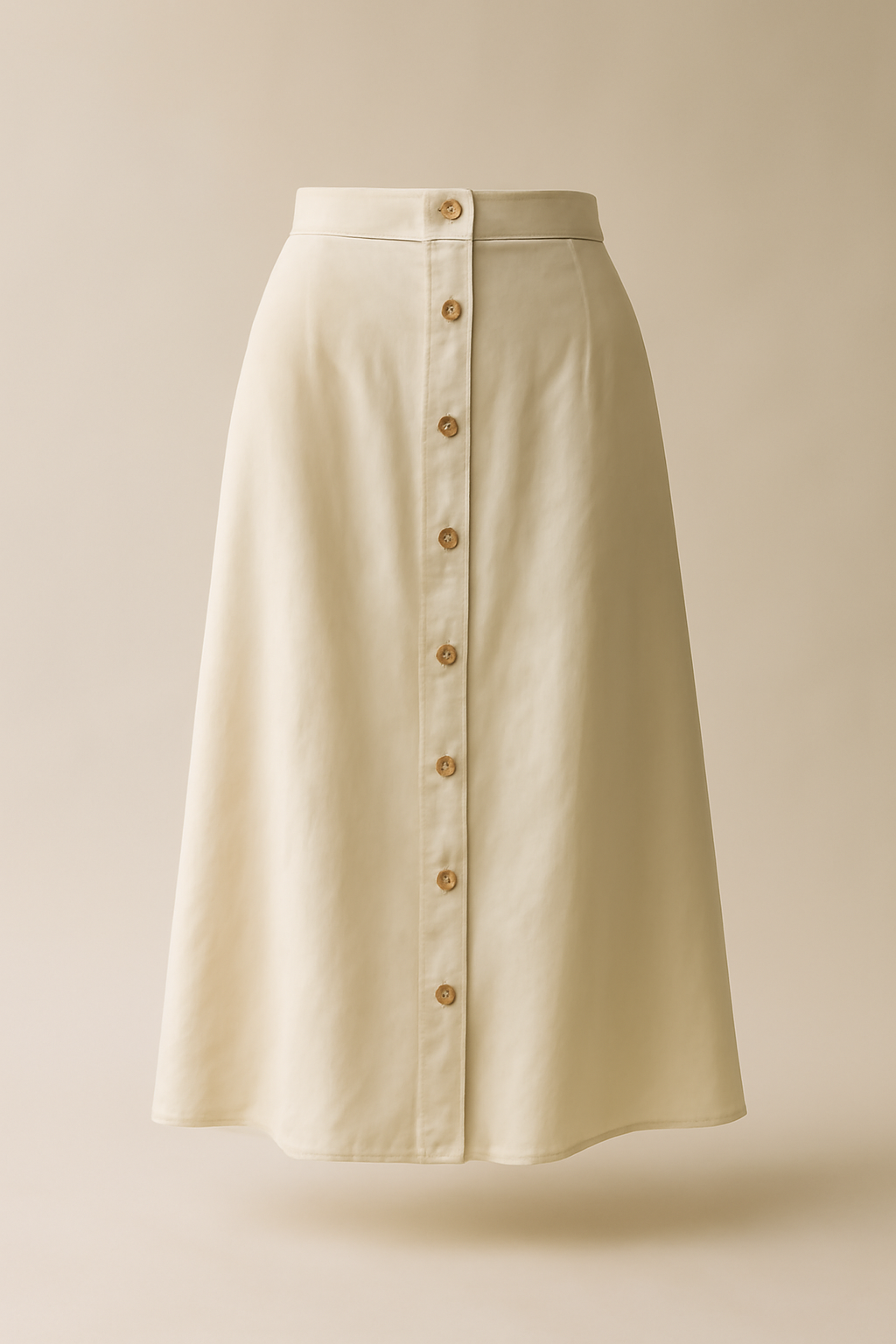 Cove Button-Front Tencel Midi Skirt