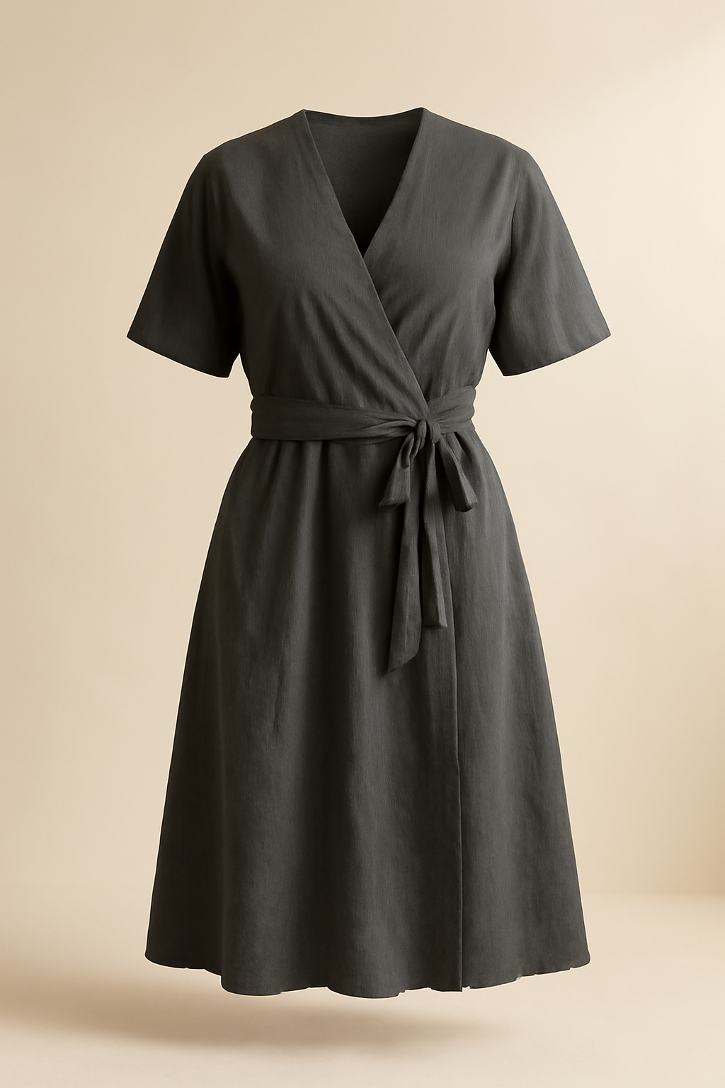 Cove Square-Neck Organic Wrap Dress