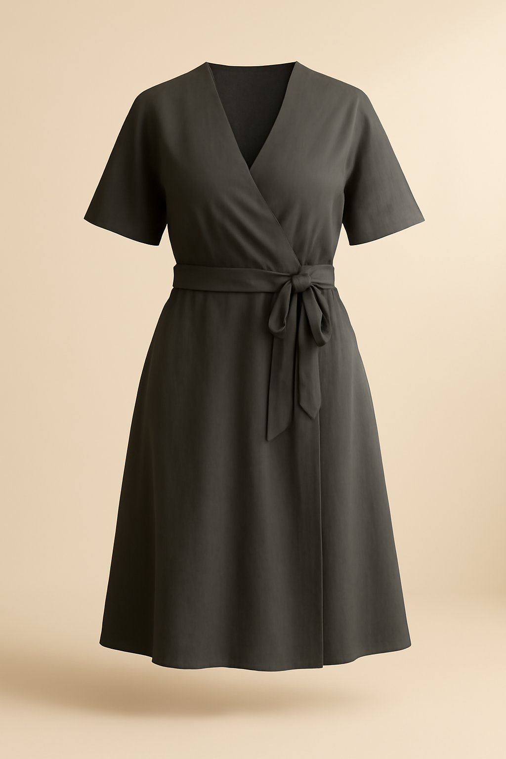 Cove Square-Neck Organic Wrap Dress