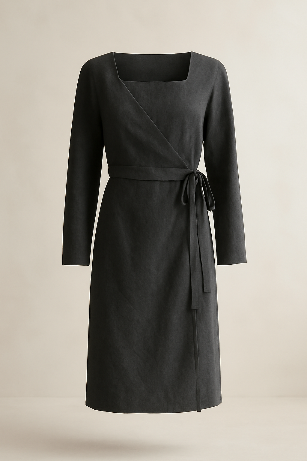 Cove Square-Neck Organic Wrap Dress