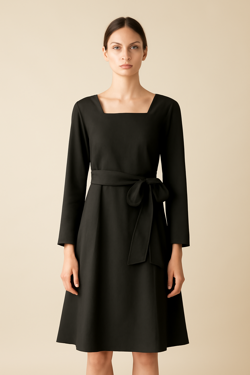 Cove Square-Neck Organic Wrap Dress