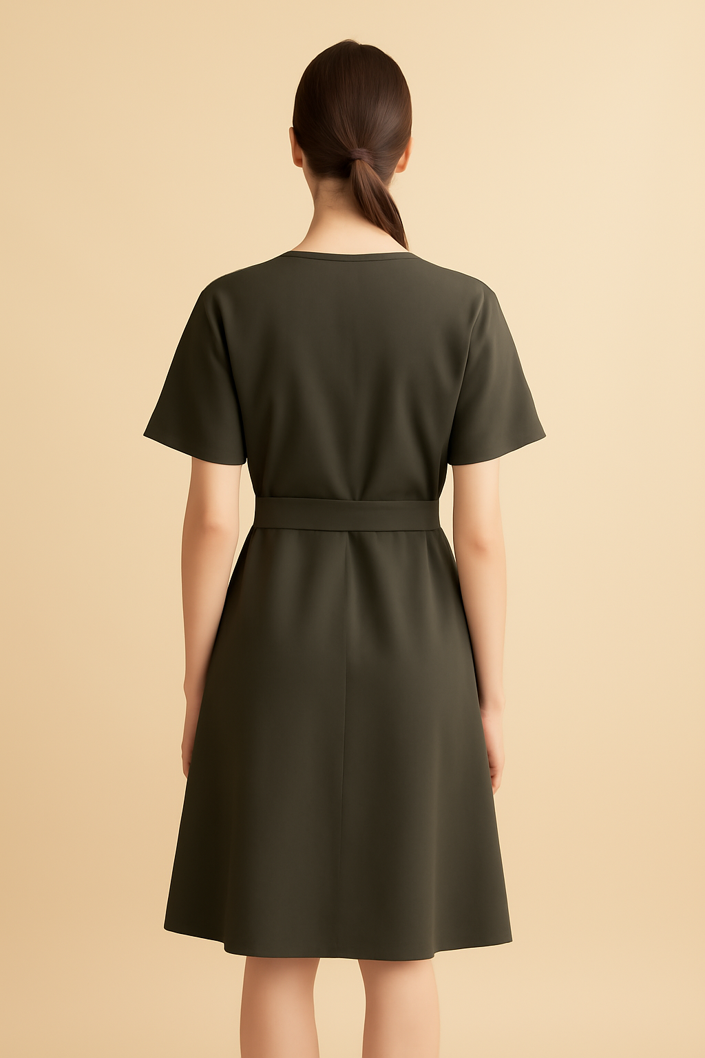 Cove Square-Neck Organic Wrap Dress