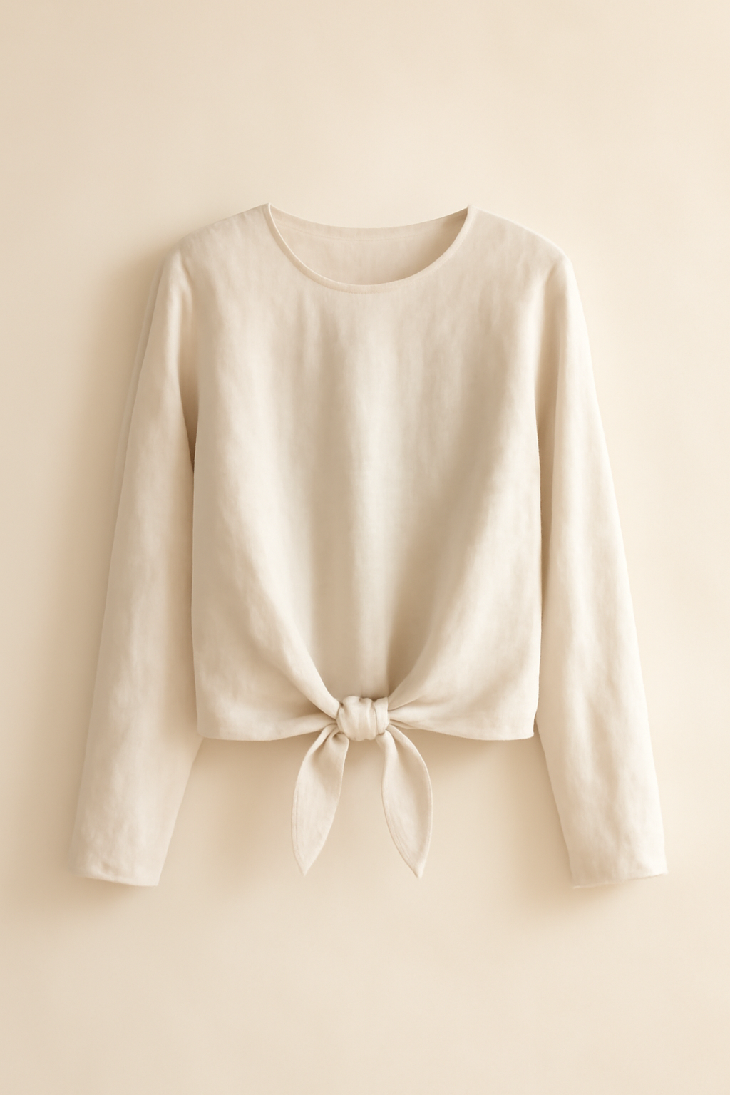 Cove Tie-Front Linen Classic Blouse