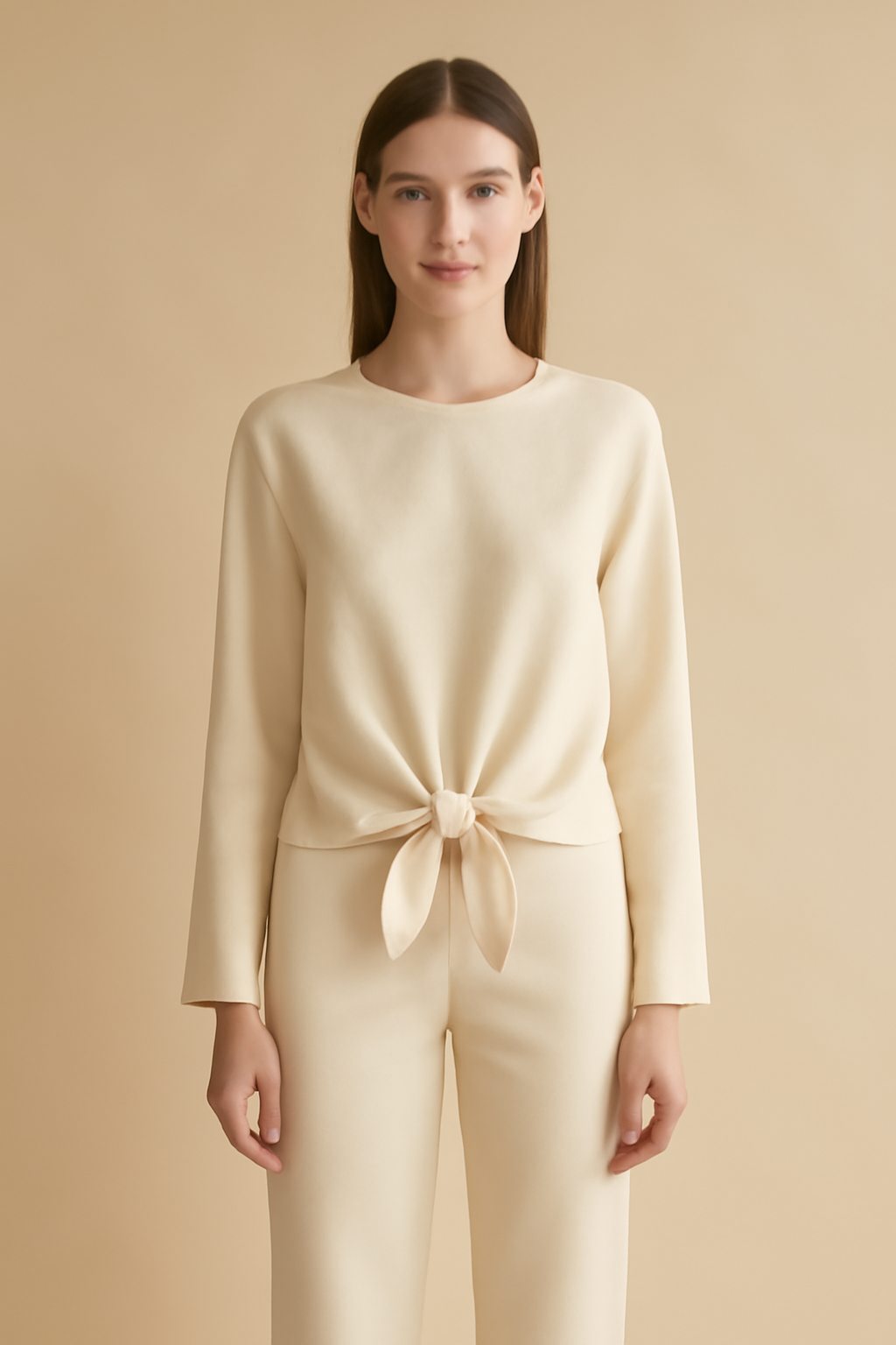 Cove Tie-Front Linen Classic Blouse