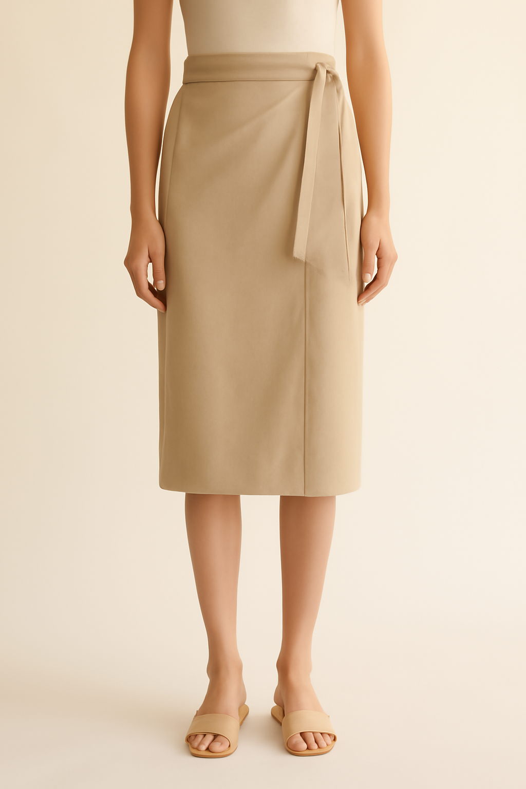 Cove Wrap Linen Pencil Skirt