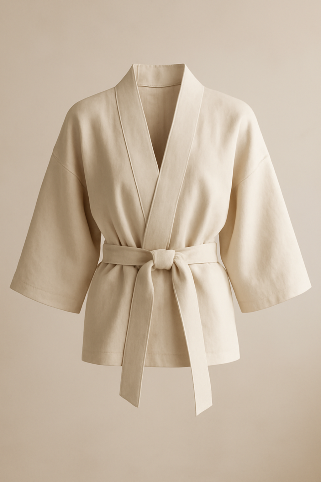 Cyclades Belted Linen Kimono Jacket