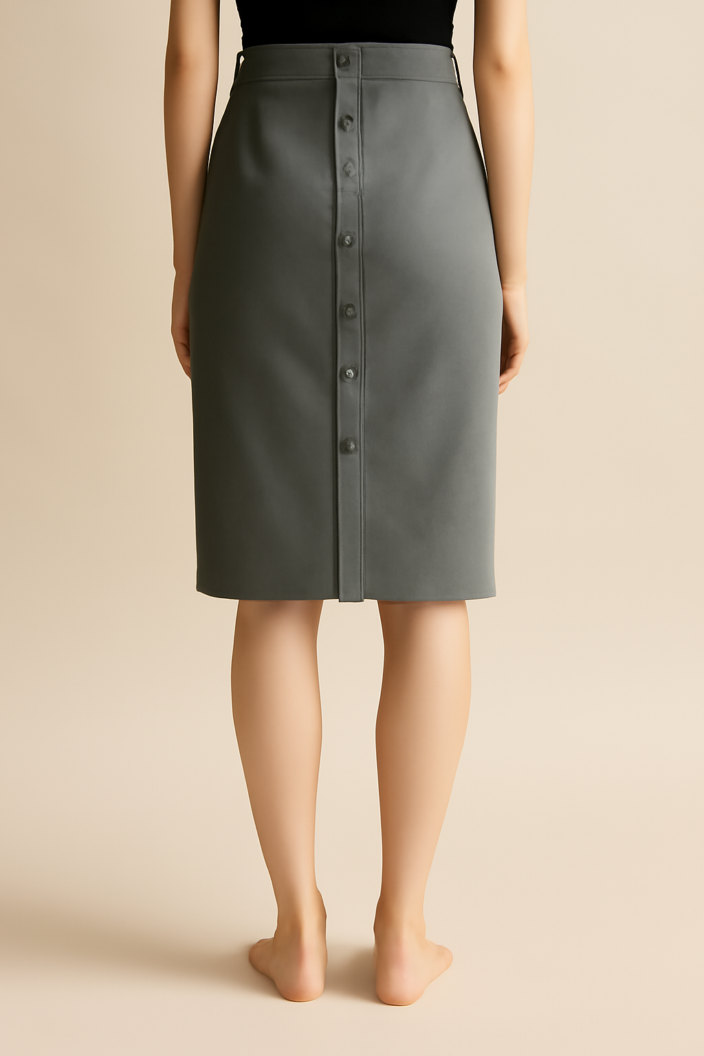 Cyclades Button-Front Tencel Pencil Skirt