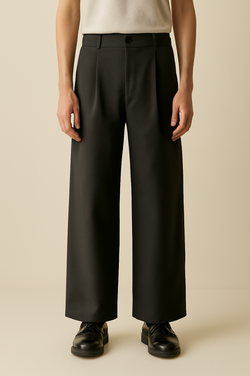 Cyclades Cropped Tencel Wide-Leg Trousers
