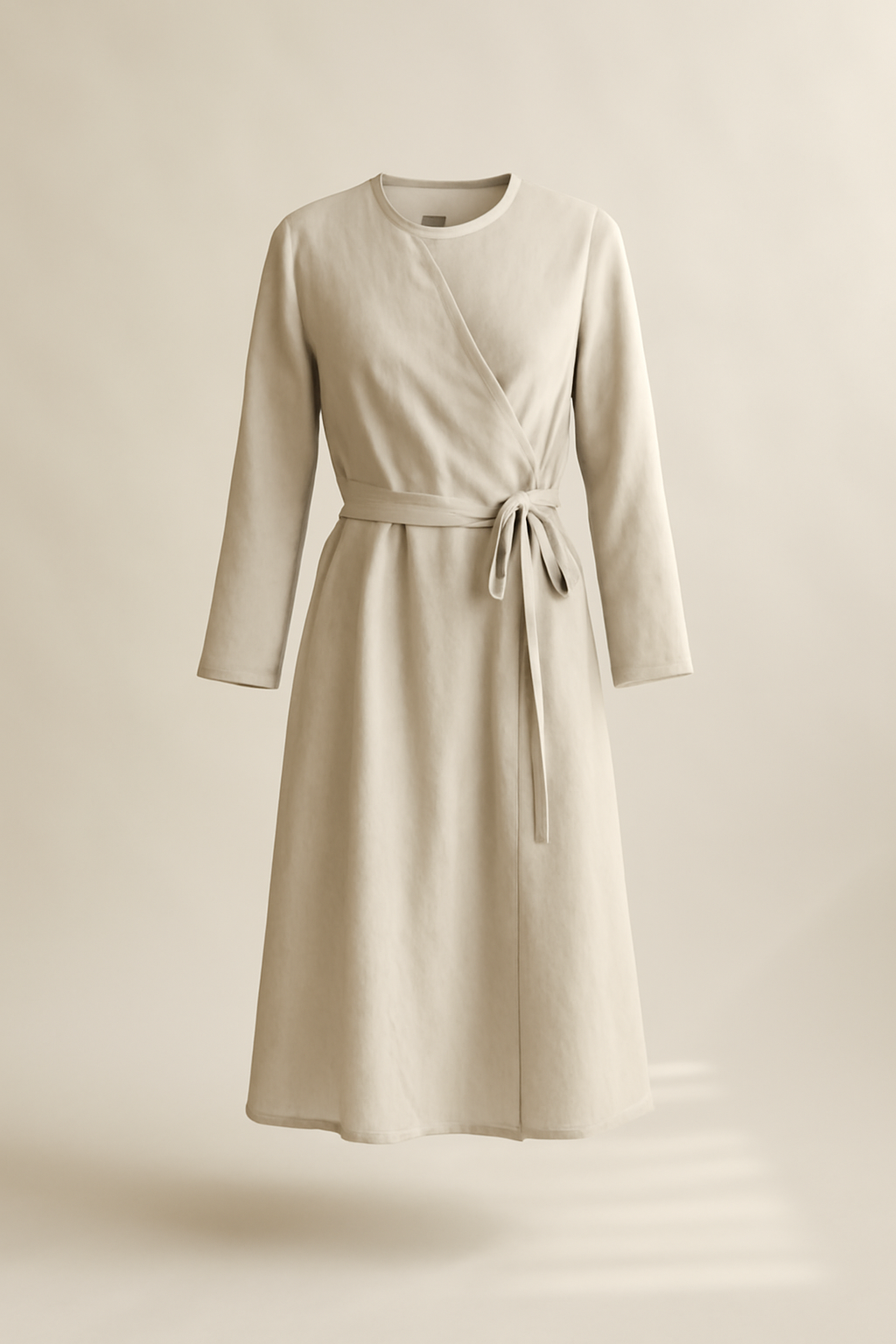 Cyclades Round-Neck Linen Wrap Dress