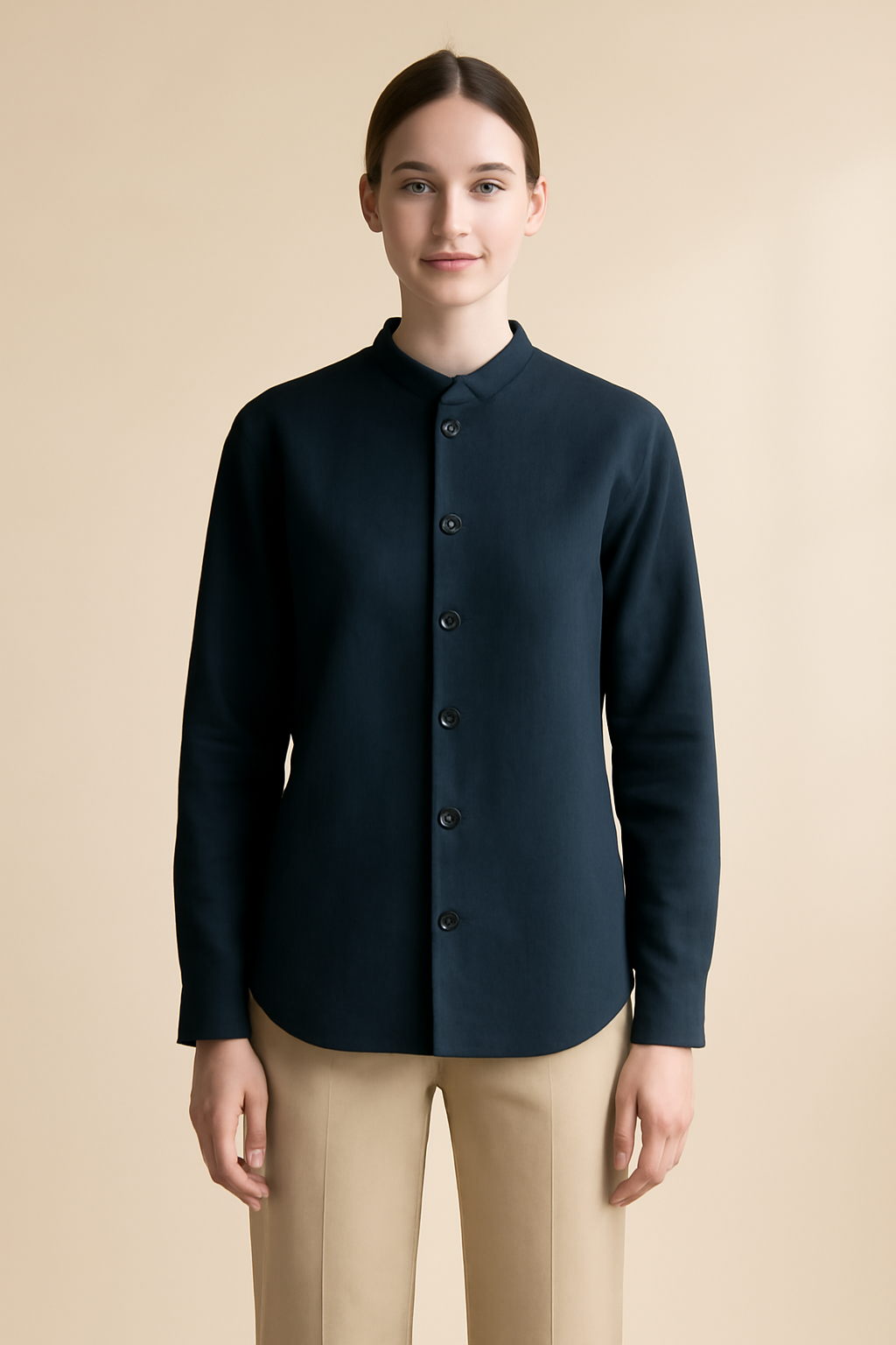 Douro Band-Collar Linen Everyday Shirt
