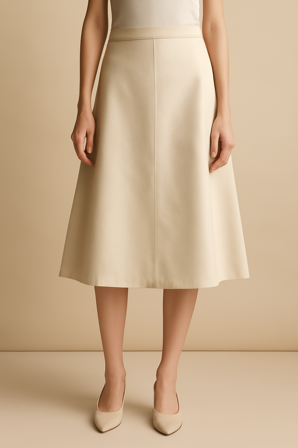 Douro Button-Front Cotton A-Line Skirt