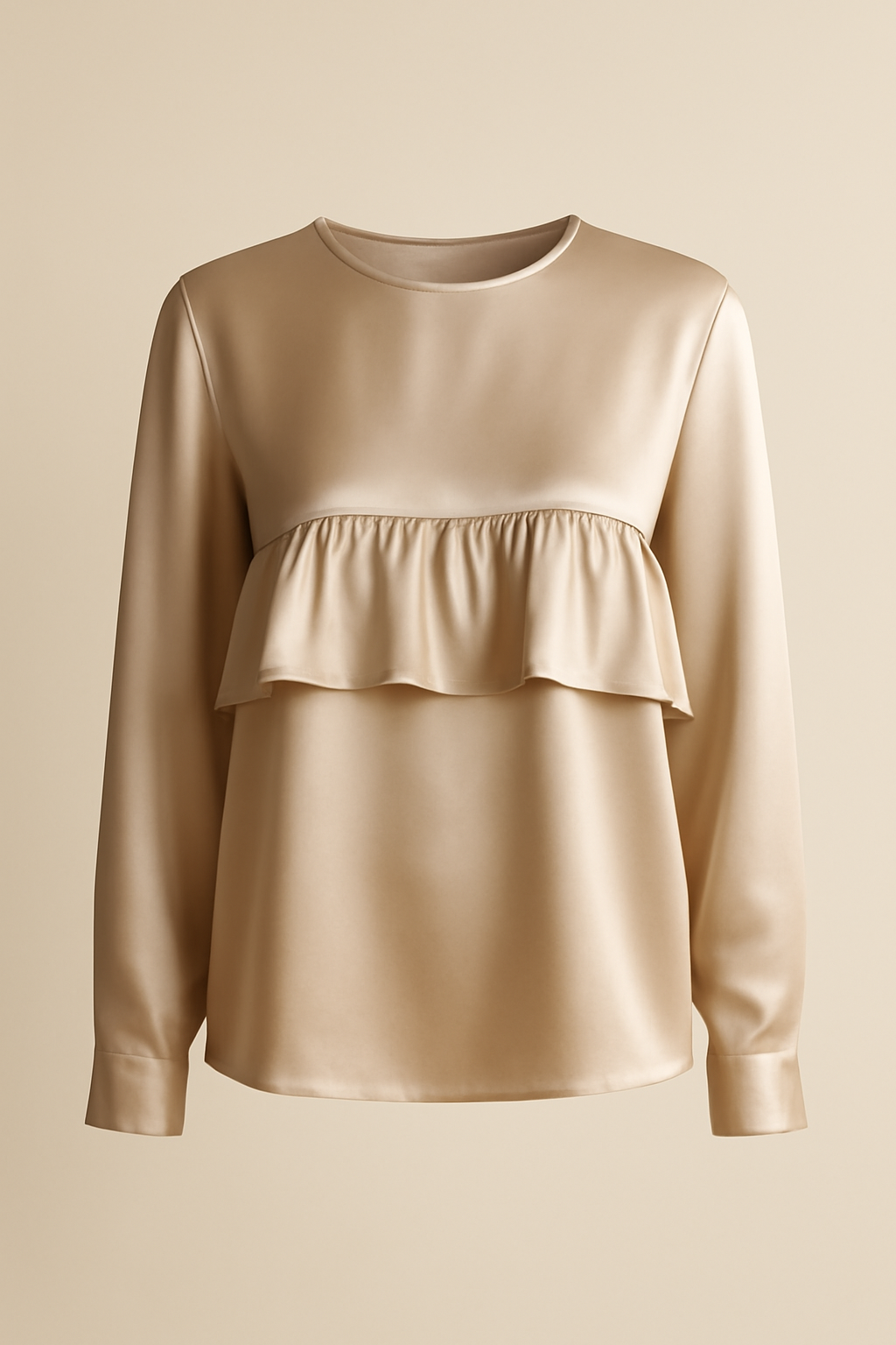 Douro Cropped Viscose Flounce Blouse
