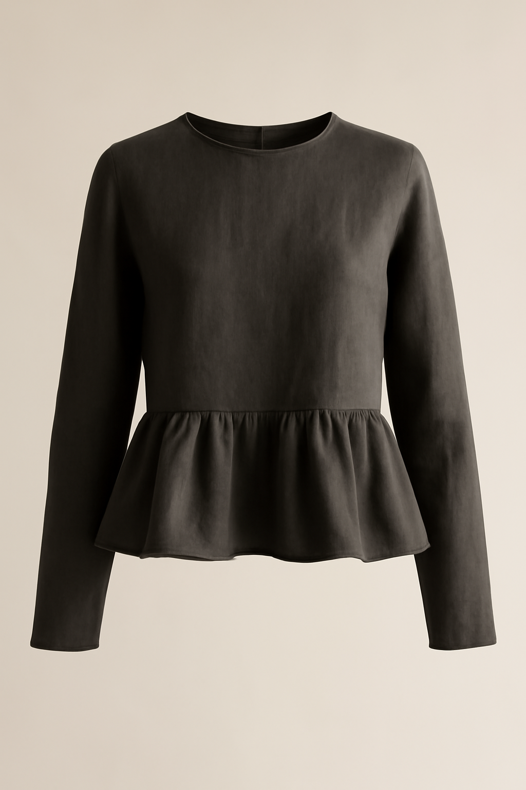 Douro Long-Sleeve Linen Flounce Blouse