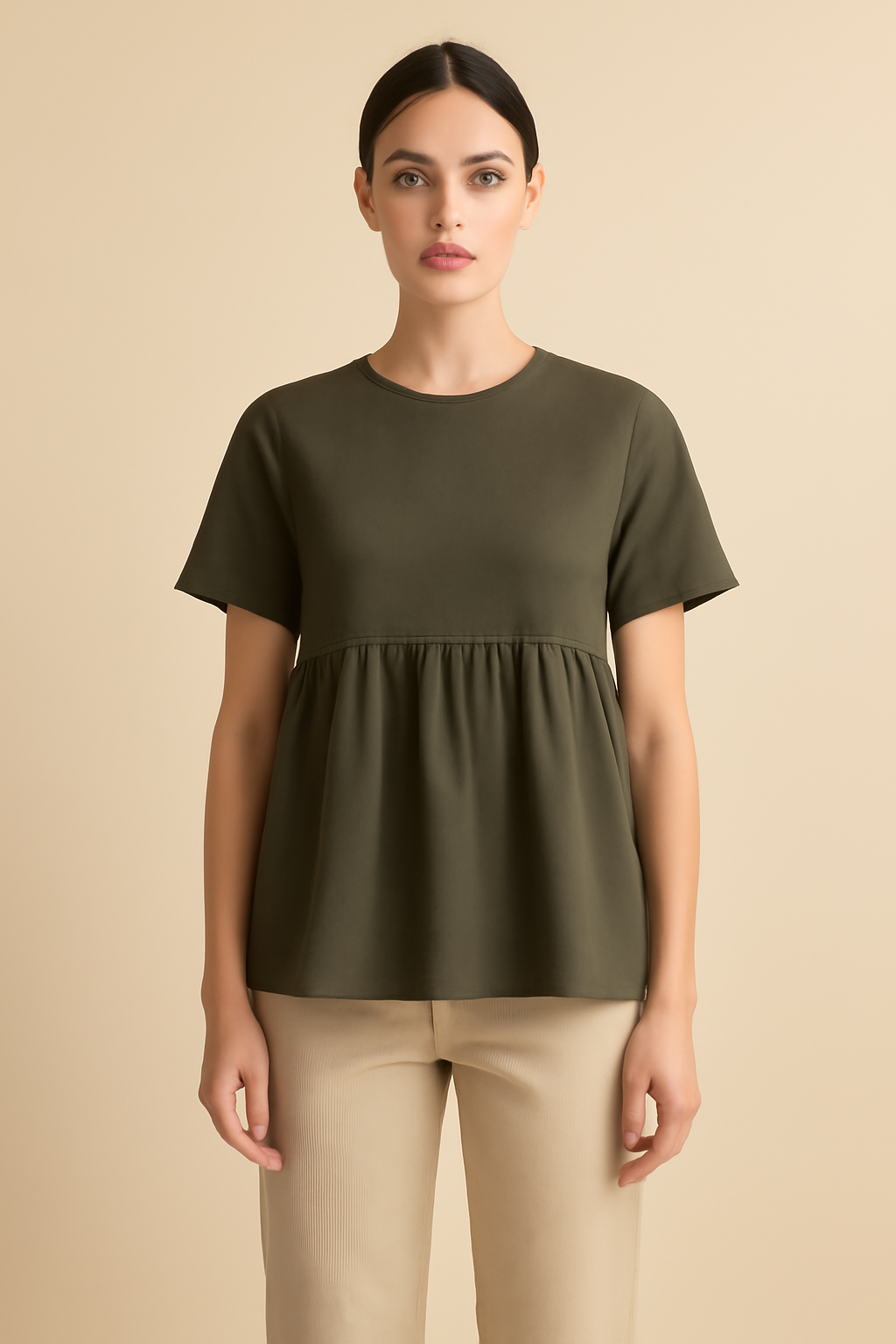 Douro Long-Sleeve Linen Flounce Blouse