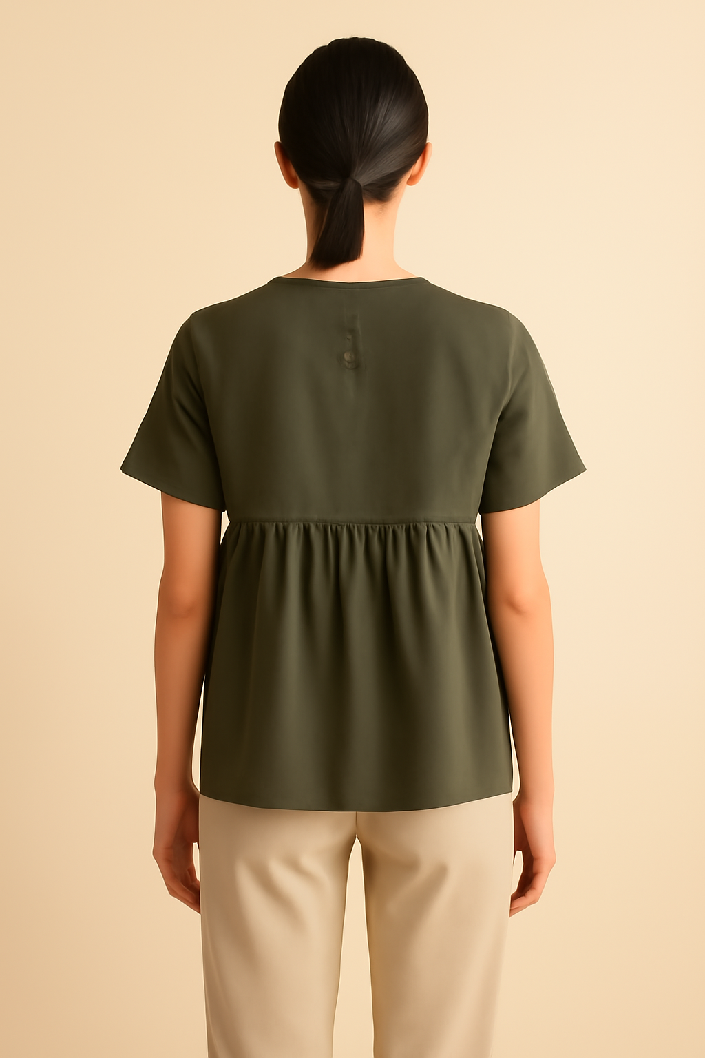 Douro Long-Sleeve Linen Flounce Blouse