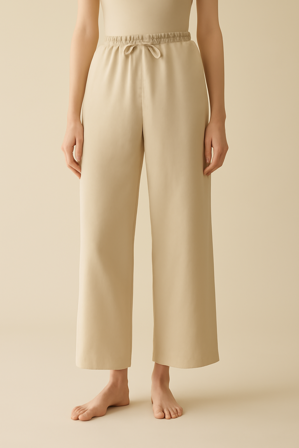 Douro Mid-Rise Linen Palazzo Trousers