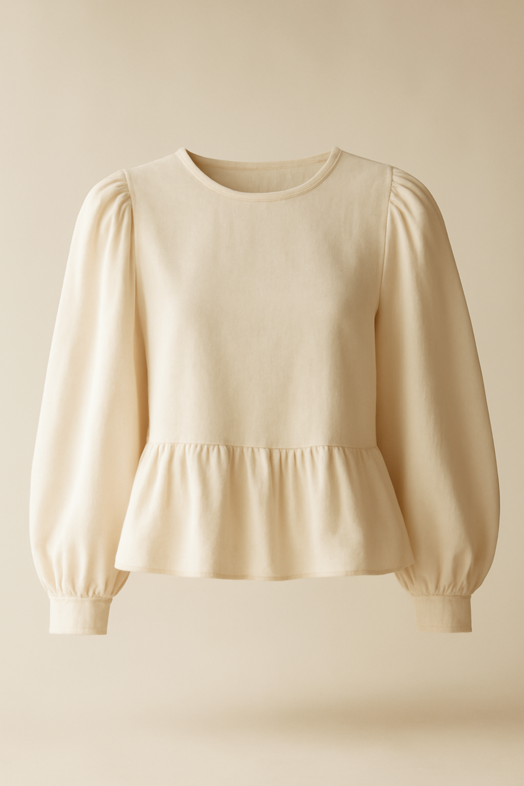 Douro Puff-Sleeve Organic Flounce Blouse