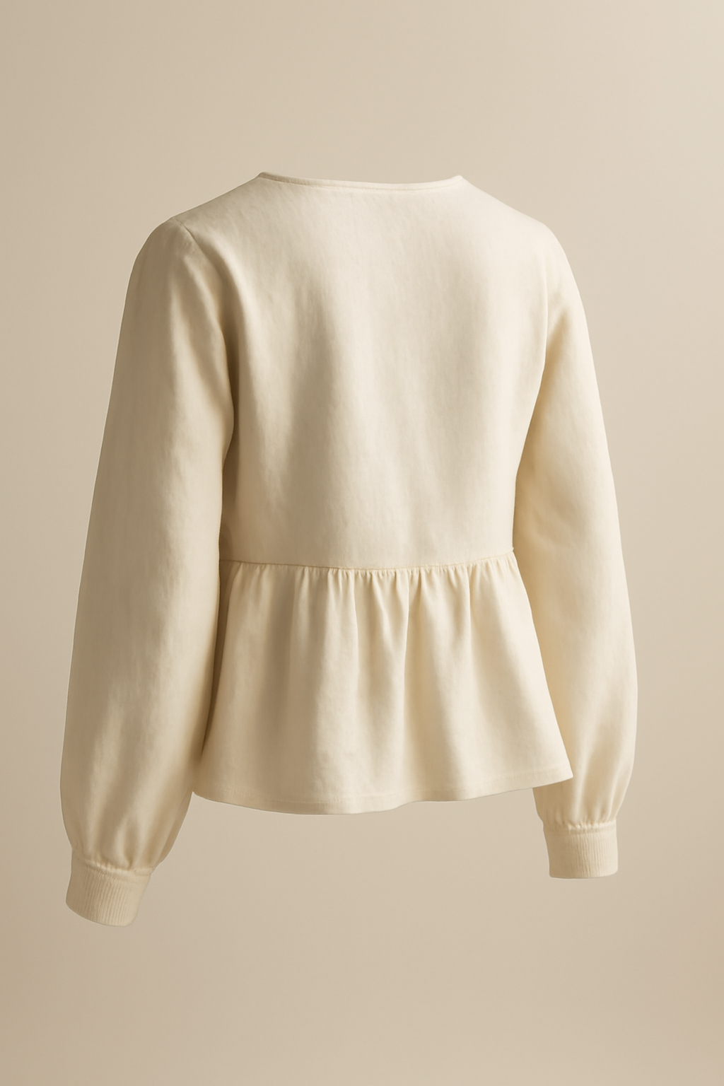Douro Puff-Sleeve Organic Flounce Blouse