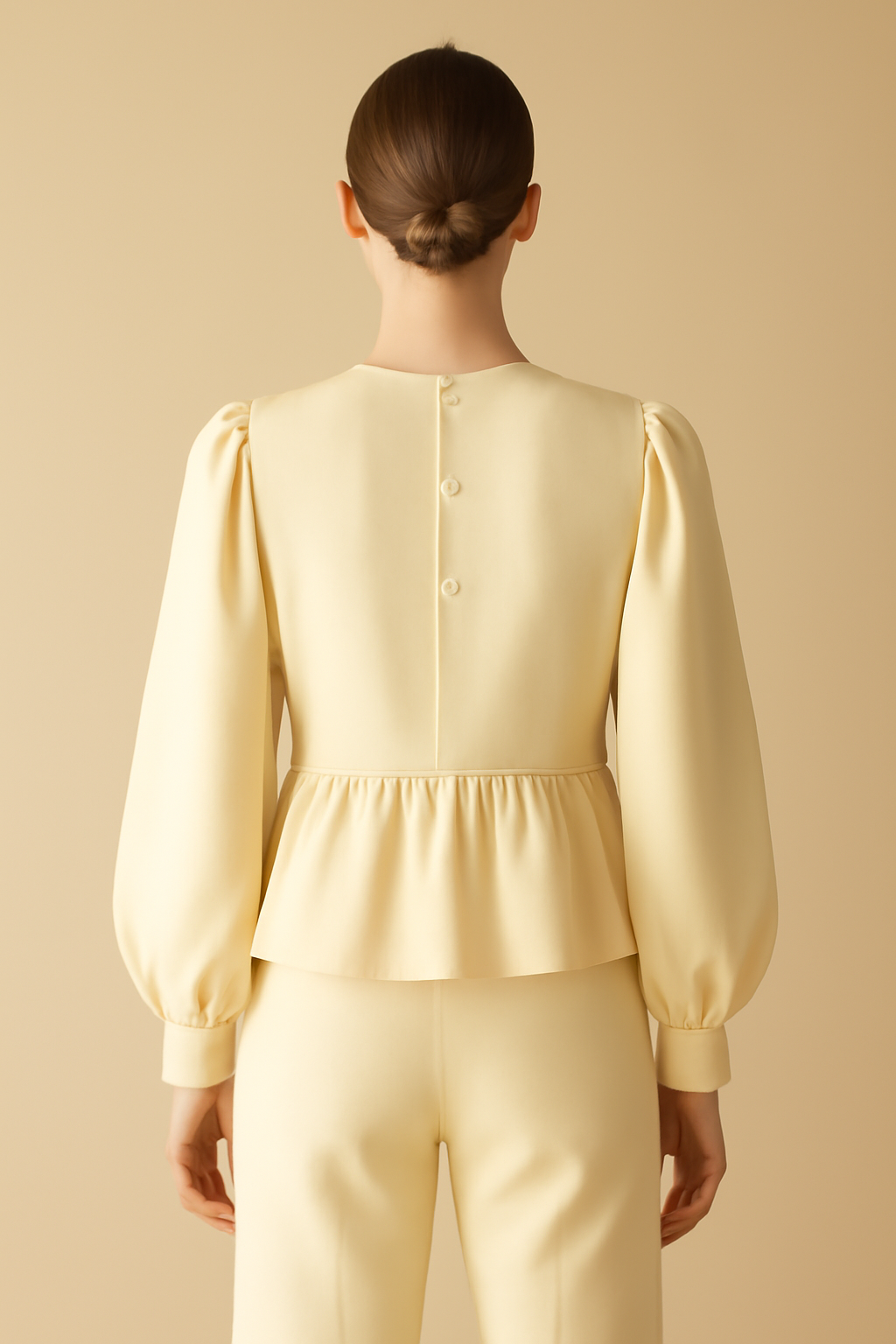 Douro Puff-Sleeve Organic Flounce Blouse