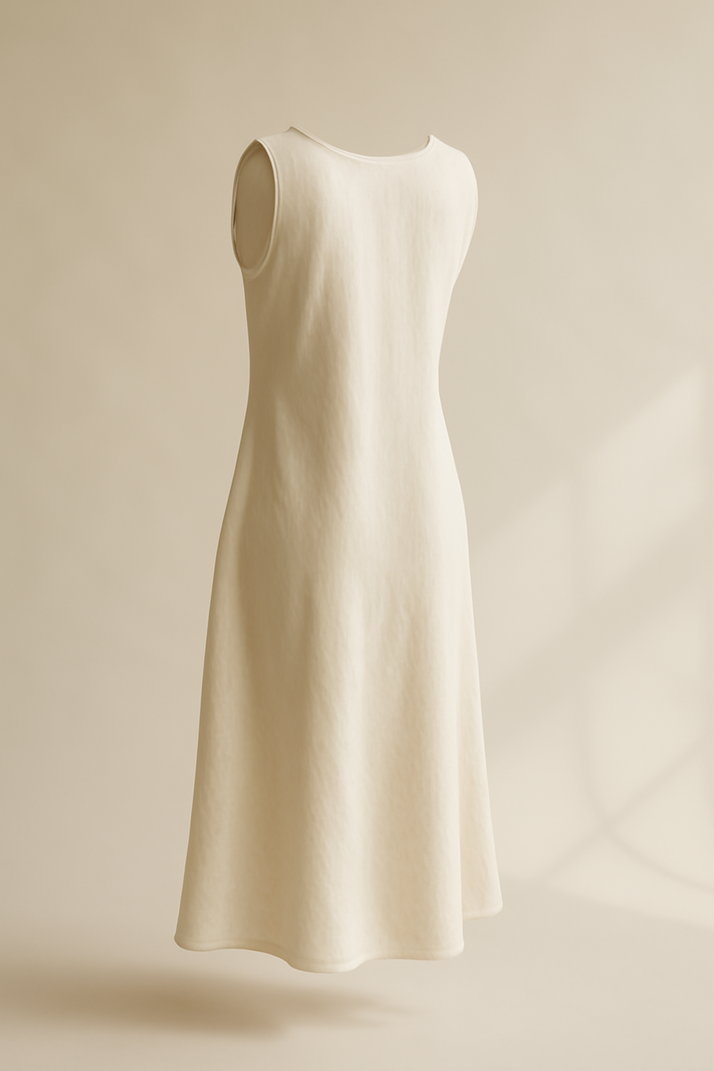 Douro Round-Neck Linen Slip Dress