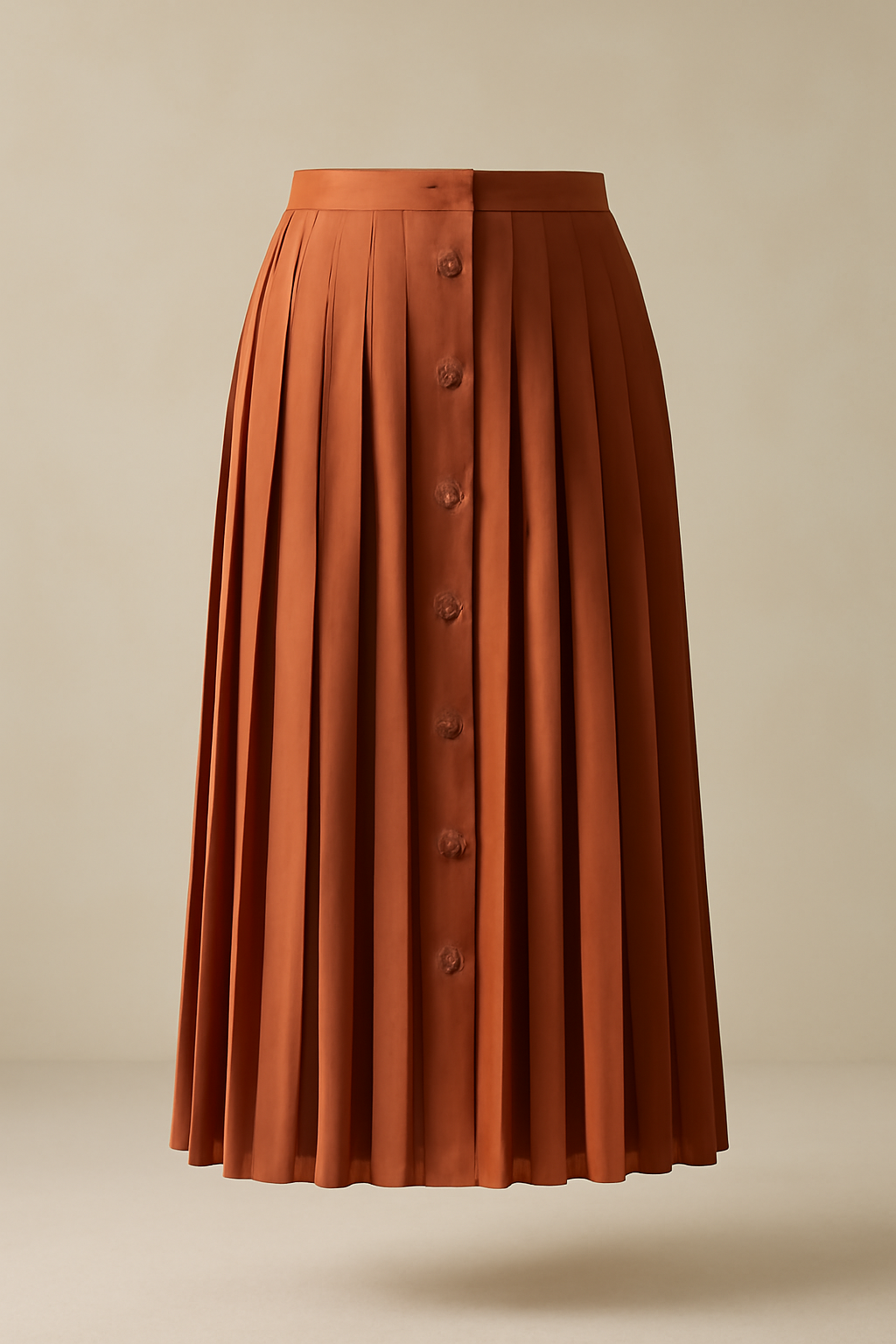 Dune Button-Front Viscose Pleated Skirt