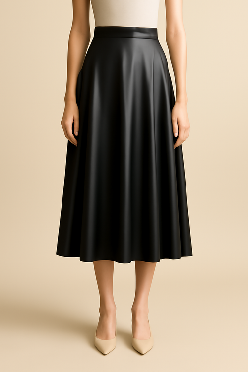 Dune Button-Front Viscose Pleated Skirt