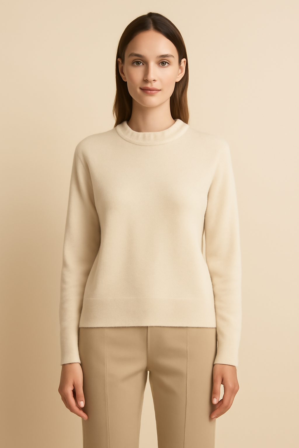 Dune Cable-Knit Merino Crewneck Sweater